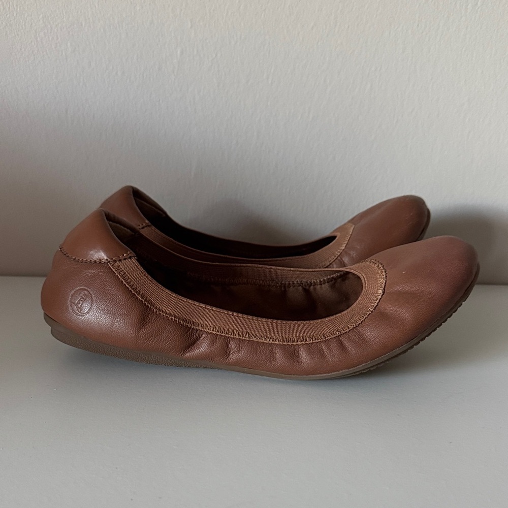 Lands’ End Brown Leather Ballet Flats